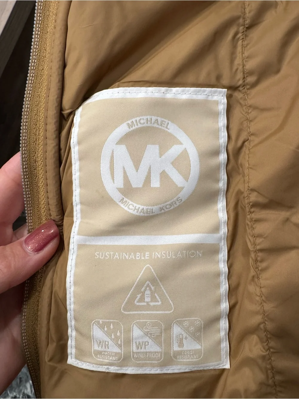 Michael Kors Quilted Hooded Puffer Jacket - Camel